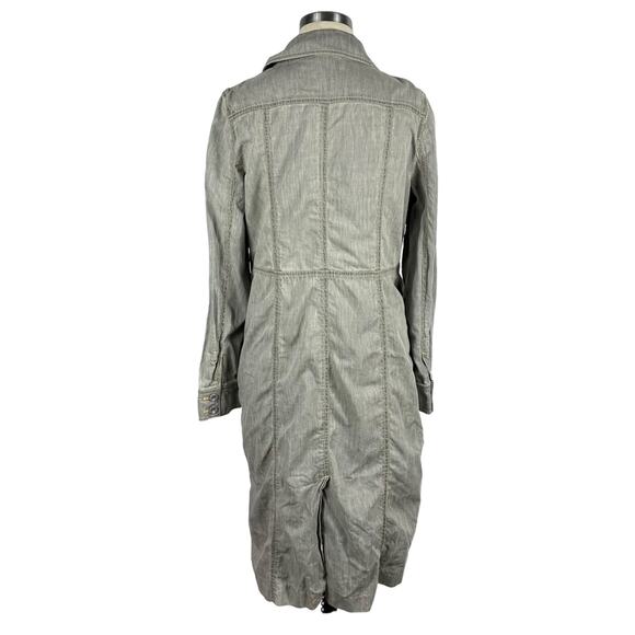 ISABELLA BIRD Gray Button Front V-Neck Pocket Midi Dress Women's Size Medium - Picture 3 of 6